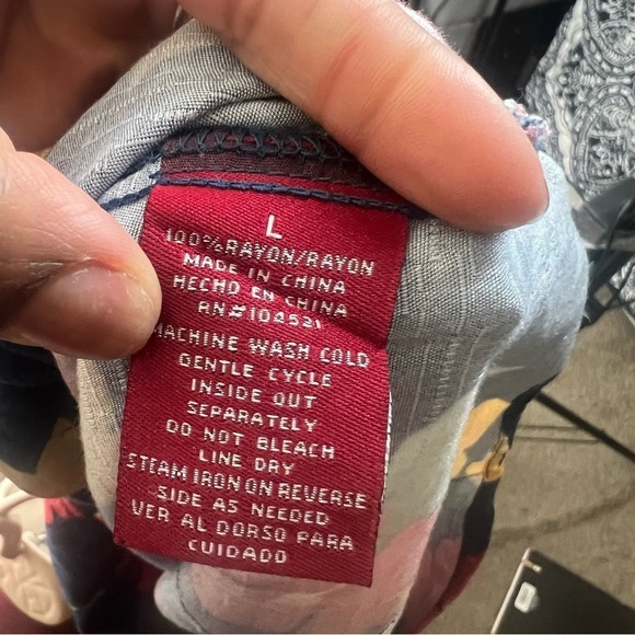 CARIBBEAN JOE Tropical Hawaiian Print Shirt Short Sleeve Women’s Large - Picture 5 of 5